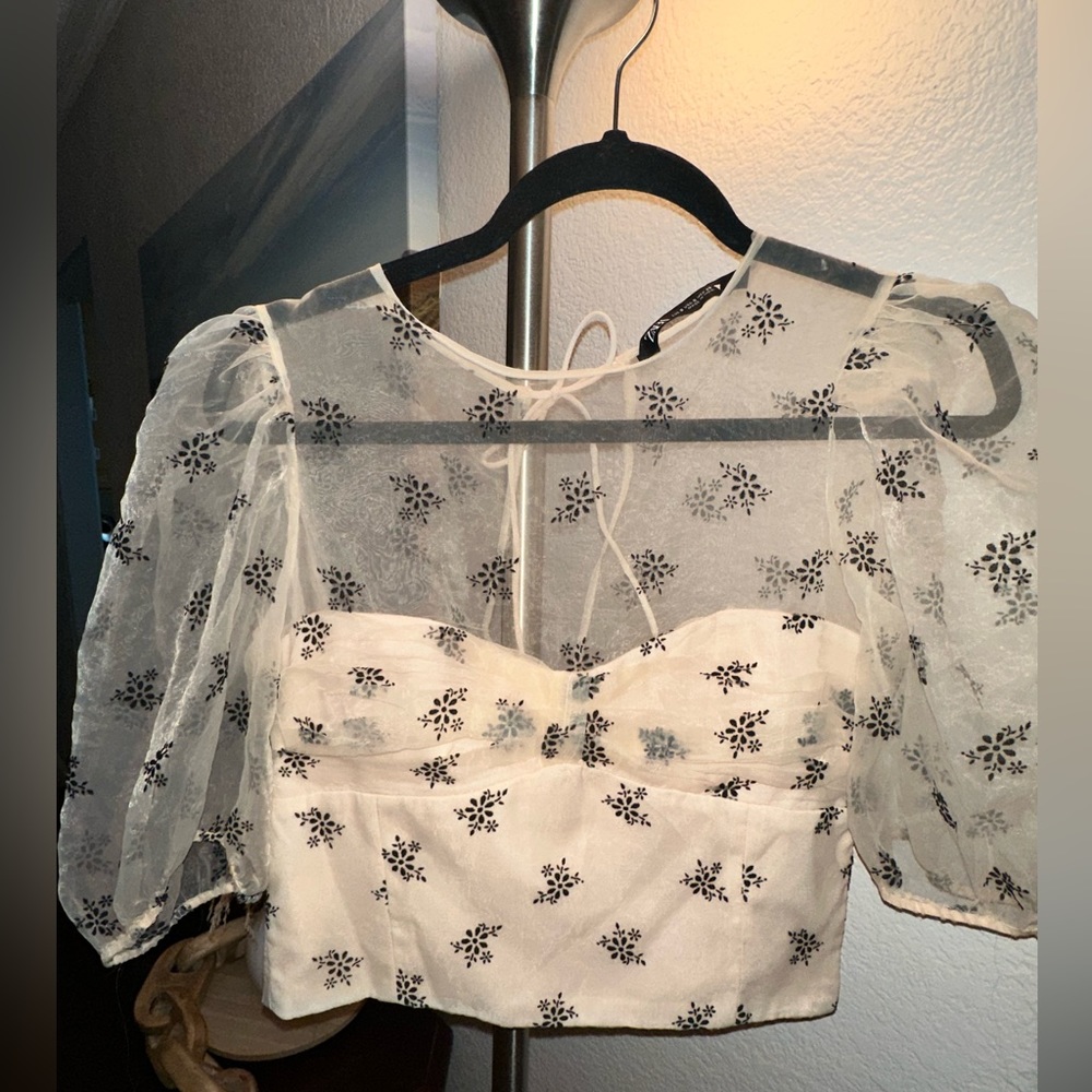 Zara shear floral top